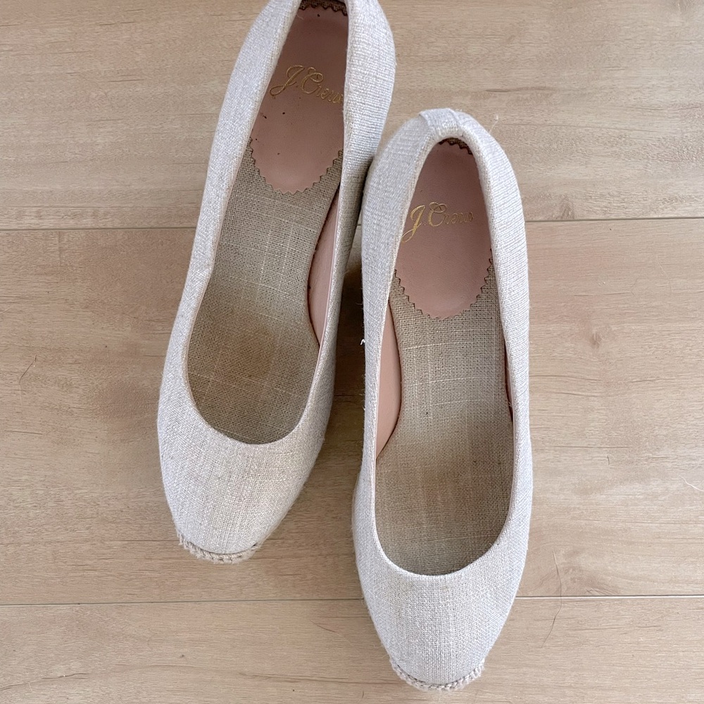 J Crew Canvas espadrille wedges